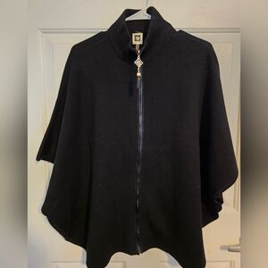 Anne Klein Black Zippered Women's Cape